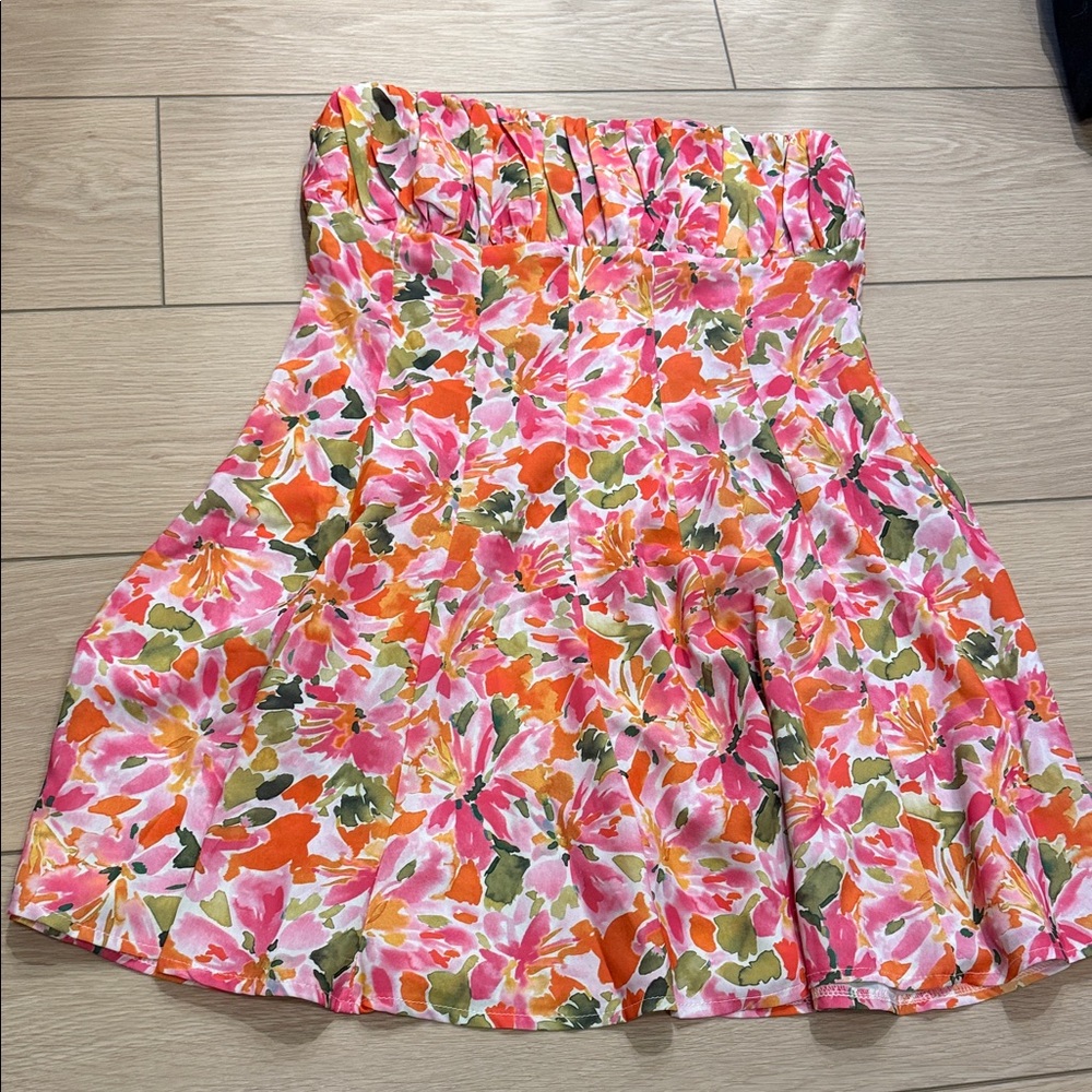 Princess Polly strapless Pink and Orange Women's dress